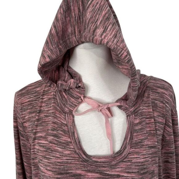 Vintage American Blues Hoodie Sweatshirt Plus XXL Pink Heathered Tie Front - Picture 2 of 12